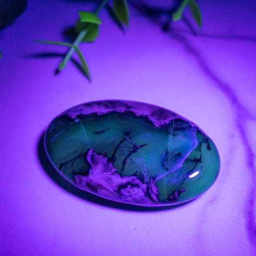 Volcano Agate (UV Reactive) Palmstone #9