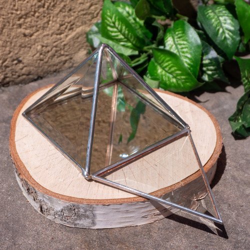 Small Silver Crystal Charging Pyramid