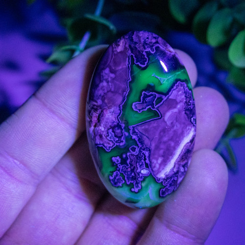 Volcano Agate (UV Reactive) Palmstone #5