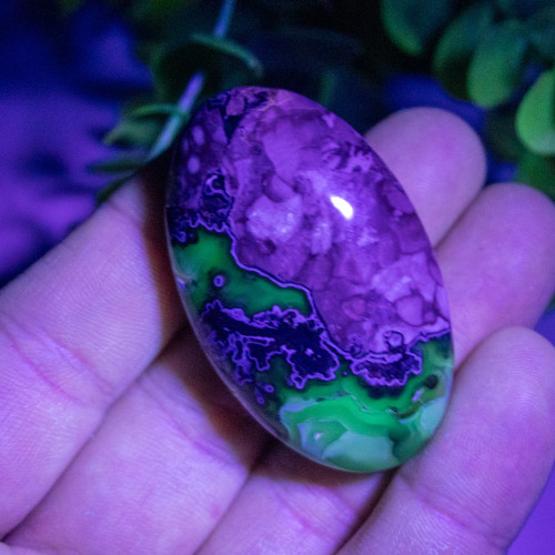 Volcano Agate (UV Reactive) Palmstone #5