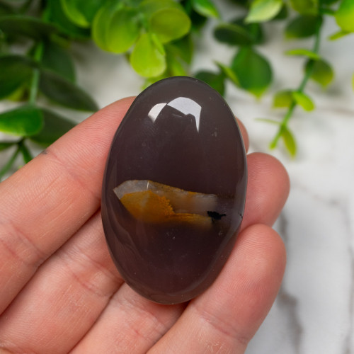 Volcano Agate (UV Reactive) Palmstone #3