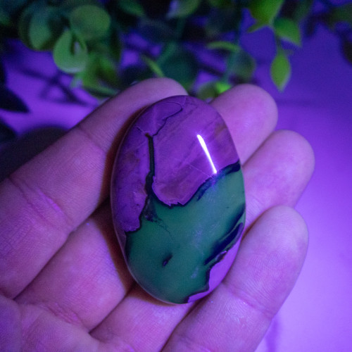 Volcano Agate (UV Reactive) Palmstone #2
