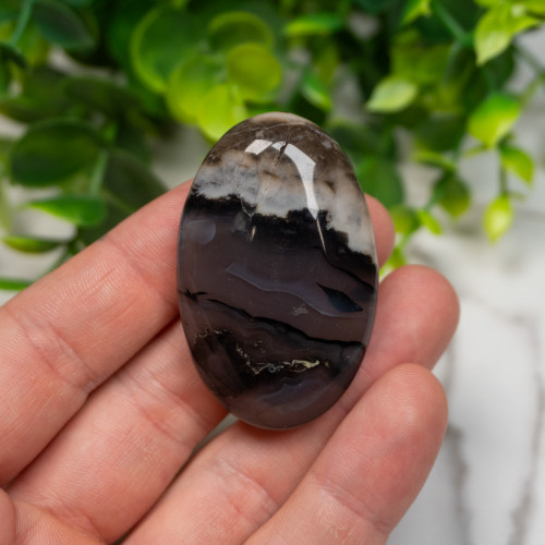 Volcano Agate (UV Reactive) Palmstone #1