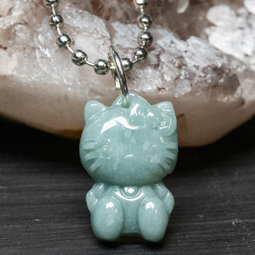 Burmese Jade Hello Kitty Necklace