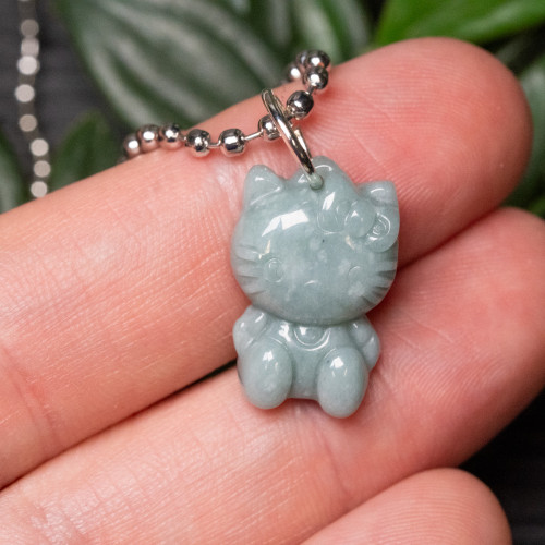 Burmese Jade Hello Kitty Necklace
