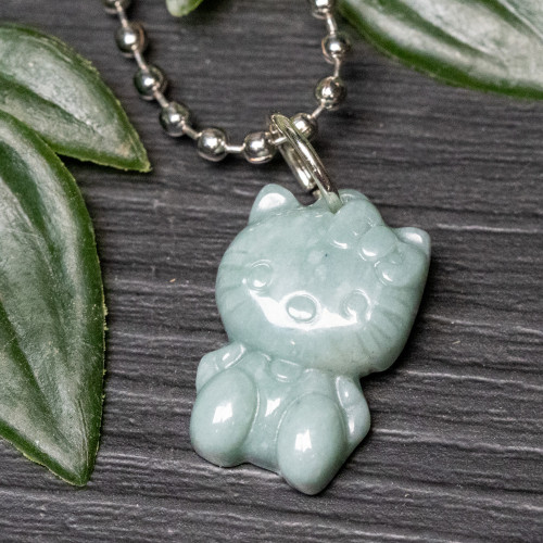Burmese Jade Hello Kitty Necklace