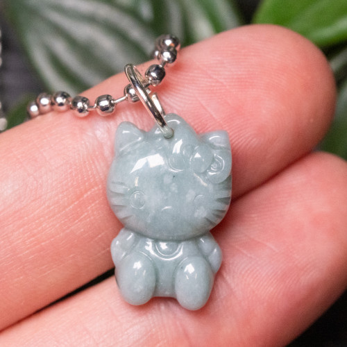 Burmese Jade Hello Kitty Necklace