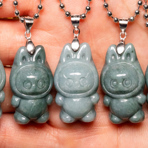 Burmese Jade Labubu Necklace