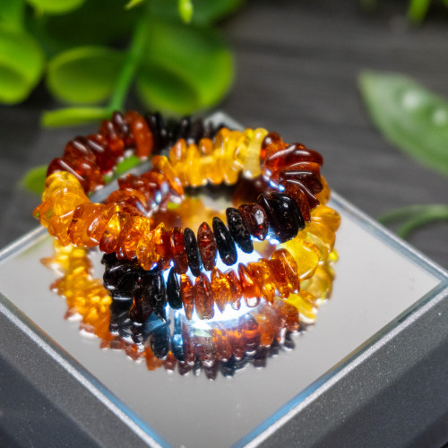 Multi Baltic Amber Chipped Bracelet