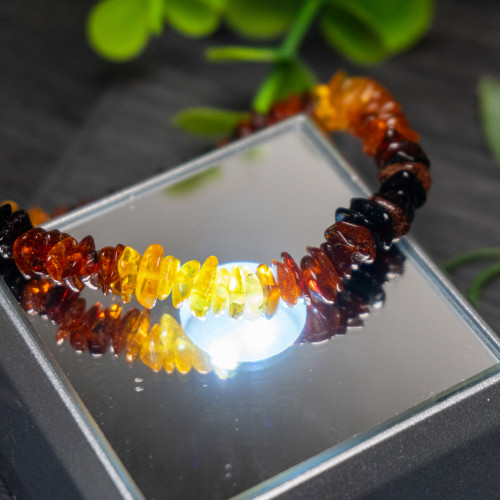 Multi Baltic Amber Chipped Bracelet