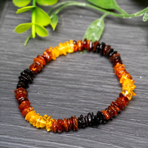 Multi Baltic Amber Chipped Bracelet