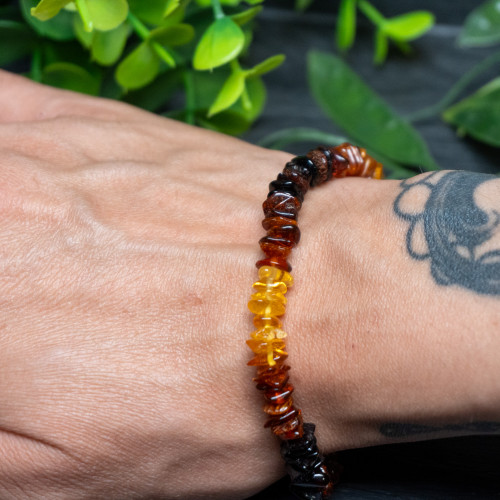Multi Baltic Amber Chipped Bracelet