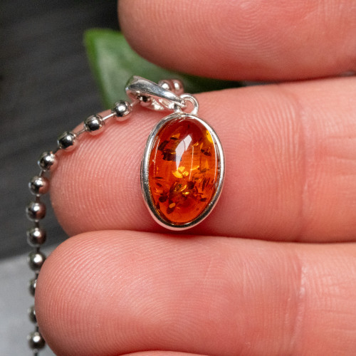 Baltic Amber Small Silver Pendant #4