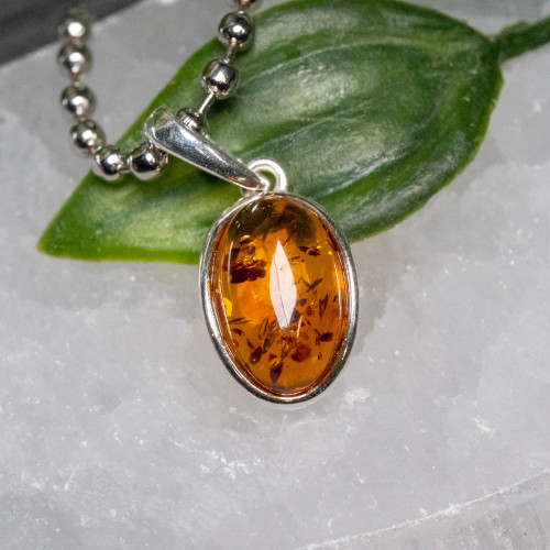 Baltic Amber Small Silver Pendant #4