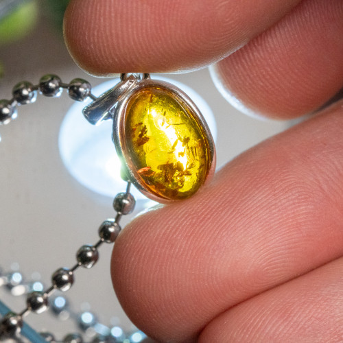 Baltic Amber Small Silver Pendant #4