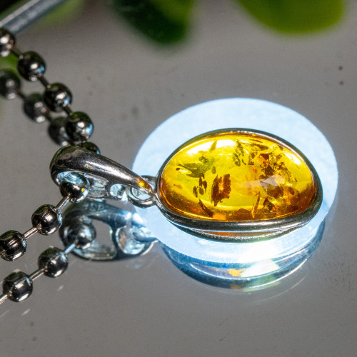 Baltic Amber Small Silver Pendant #4
