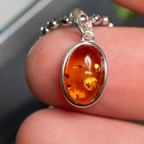 Baltic Amber Small Silver Pendant #3