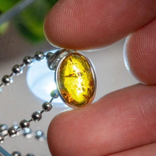 Baltic Amber Small Silver Pendant #3
