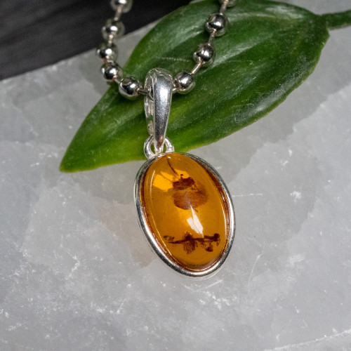 Baltic Amber Small Silver Pendant #2