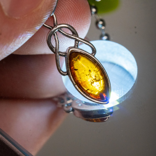 Baltic Amber Small Silver Pendant #1