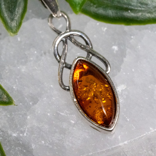 Baltic Amber Small Silver Pendant #1