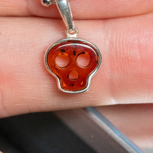 Baltic Amber Skull Pendant