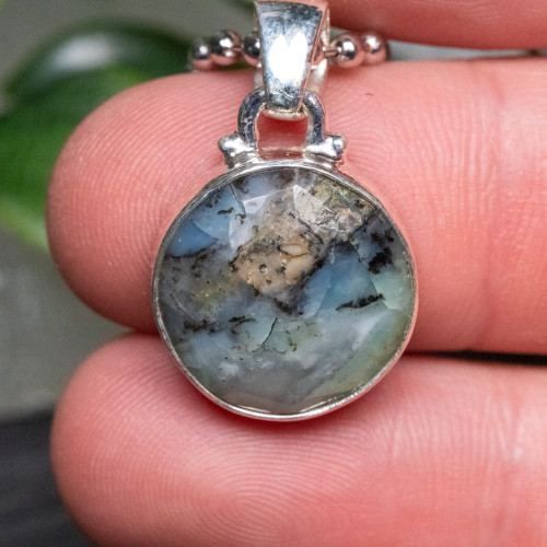 Faceted Blue Opal Necklace #1