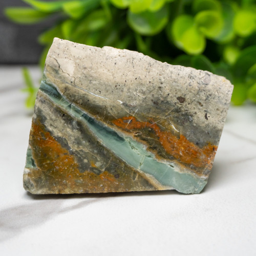 Green Opalized Wood Slice #9