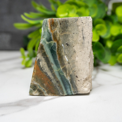 Green Opalized Wood Slice #9