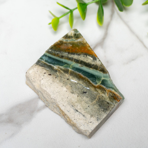 Green Opalized Wood Slice #9