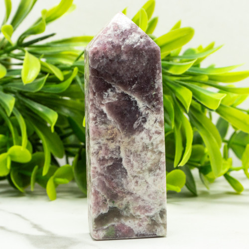 Pink Tourmaline in Quartz with Lepidolite Tower #4