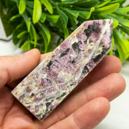 Pink Tourmaline in Quartz with Lepidolite Tower #3