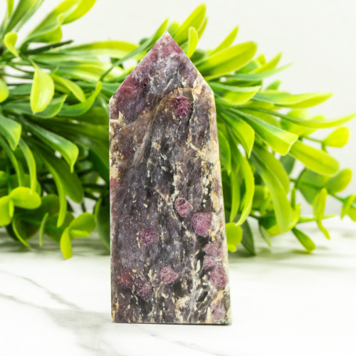 Pink Tourmaline in Quartz with Lepidolite Tower #2