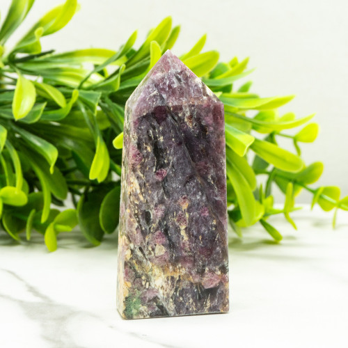 Pink Tourmaline in Quartz with Lepidolite Tower #2