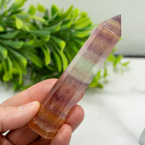 Large Rainbow Fluorite Tower #6