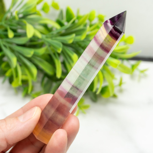 Large Rainbow Fluorite Tower #5
