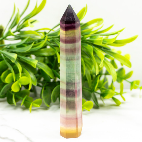 Large Rainbow Fluorite Tower #5