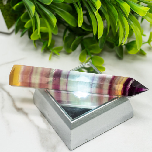 Large Rainbow Fluorite Tower #5