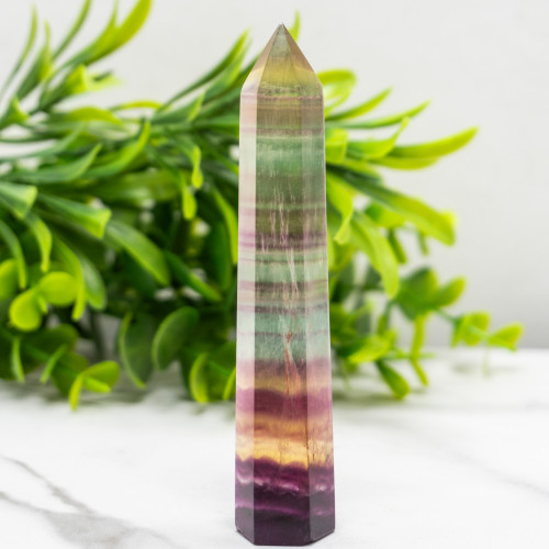 Large Rainbow Fluorite Tower #3