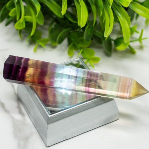 Large Rainbow Fluorite Tower #3