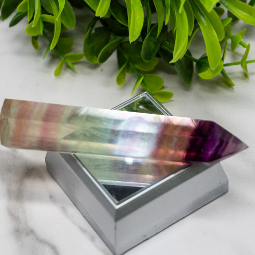 Large Rainbow Fluorite Tower #2