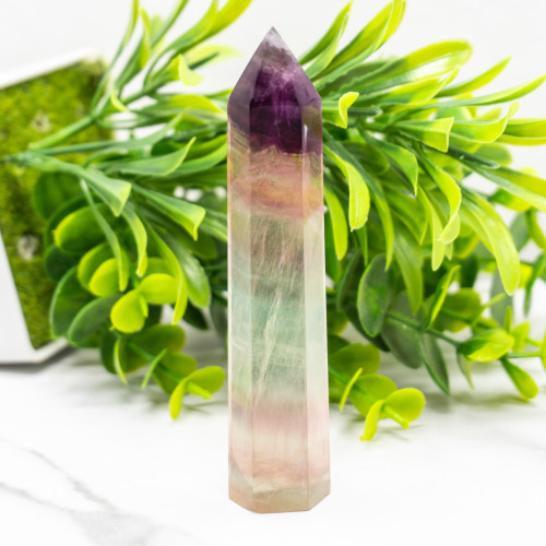 Large Rainbow Fluorite Tower #2