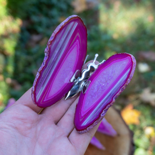 Pink Agate Butterfly