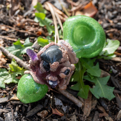 Isua Skull with Imperial Topaz and Amethyst Smoking Bowl