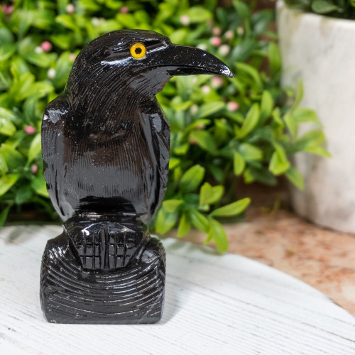 Large Black Onyx Raven