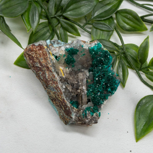 Dioptase with Chrysocolla, Barite & Mimetite #8