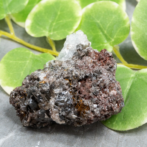 White Hemimorphite on Grey Barite #1