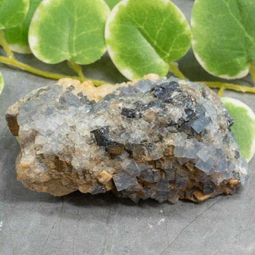 Blue Fluorite with Galena and Quartz #1