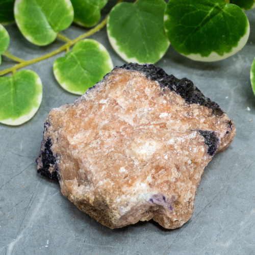 Purple Fluorite on Orange Calcite #3