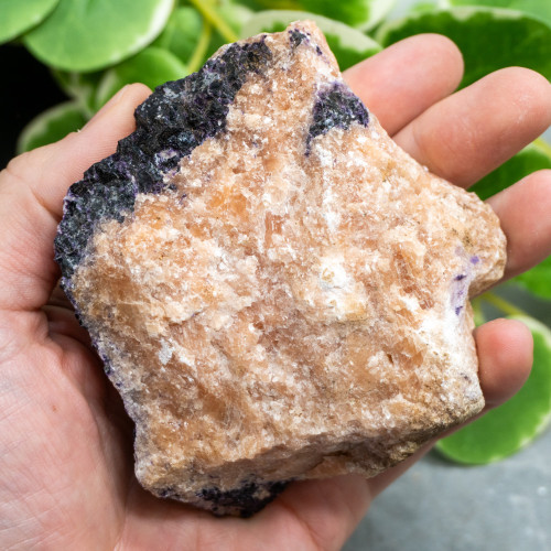 Purple Fluorite on Orange Calcite #3